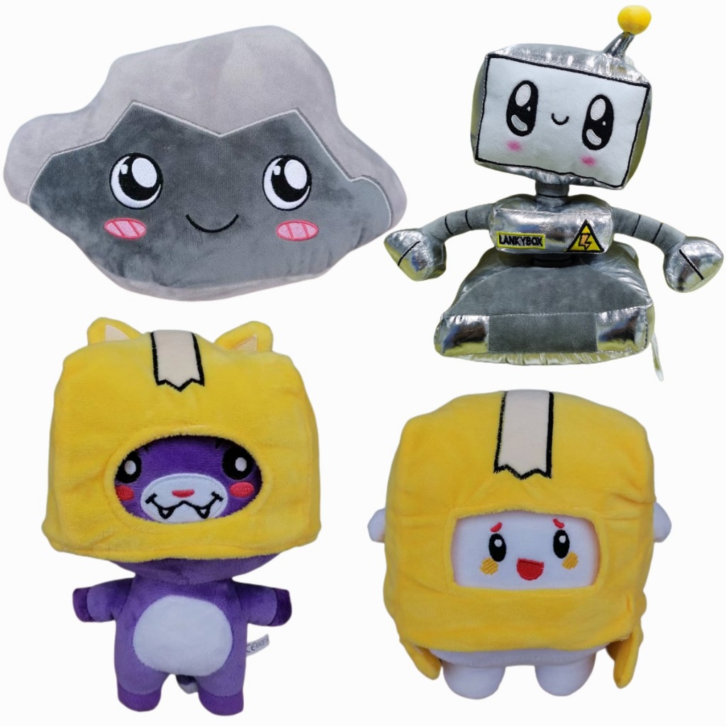 Joyoung Lankybox-Boxy-Foxy-Rocky-Rocky-Plush ของเล่นตุ๊กตาหุ่นยนต์ การ์ตูน ถอดออกได้ นุ่ม ของเล่น ของขวัญ เด็ก กลายเป็นหมอน ตุ๊กตาเด็กผู้หญิง