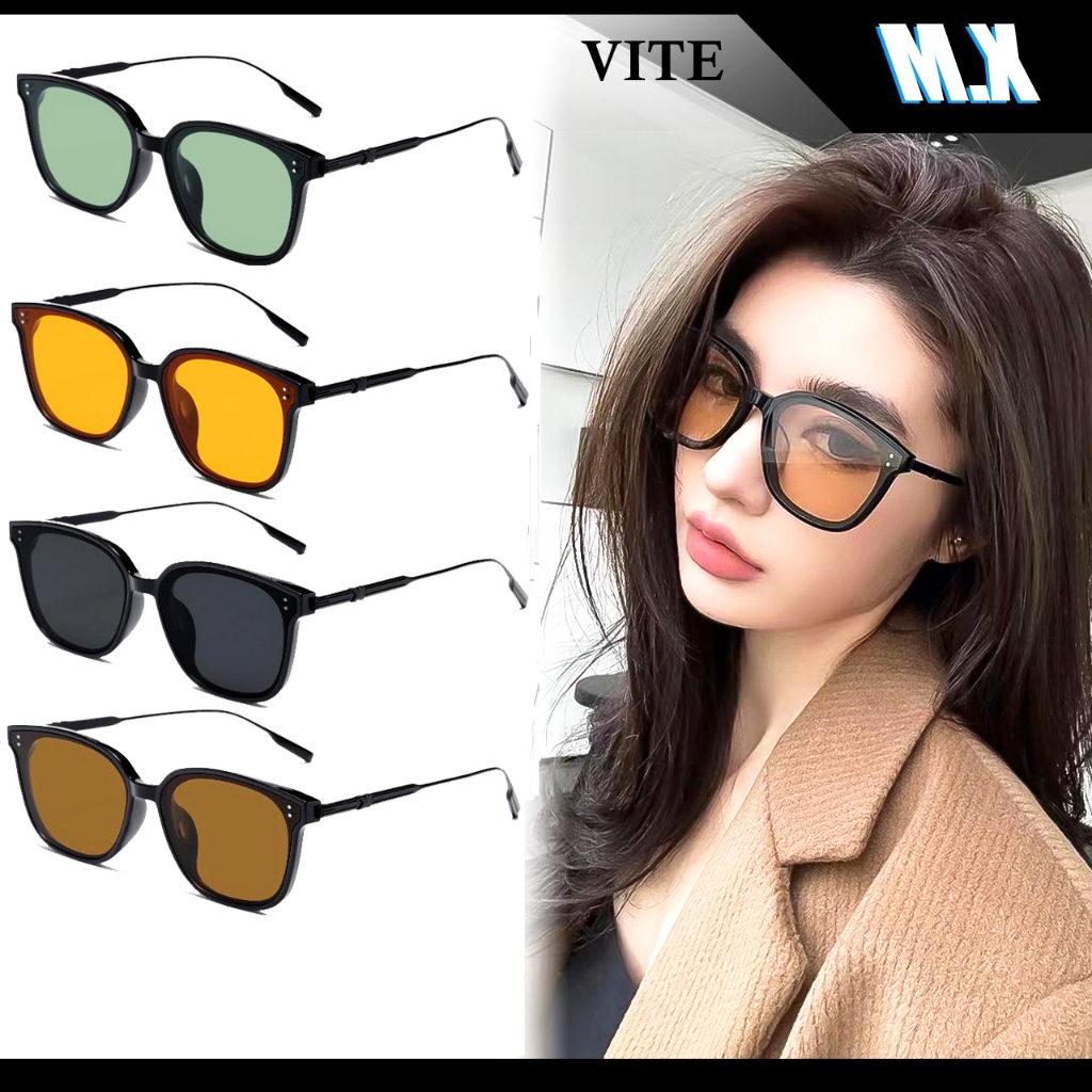 【ท้องถิ่นไทย】COD❤️แว่นตากันแดด สไตล์เกาหลี เลนส์สี แฟชั่นคู่รัก สําหรับผู้หญิง MX STUDIO PNJ ERA-VIT