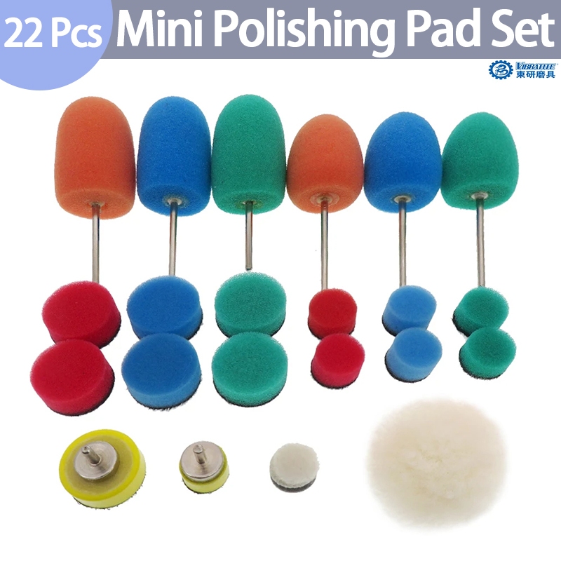 Mini Buffing Polishing Pads 22 ชิ้นรายละเอียดแผ่นขัดสําหรับรายละเอียดขัดแว็กซ์เครื่องมือโรตารี่สว่านไฟฟ้าไร้สาย