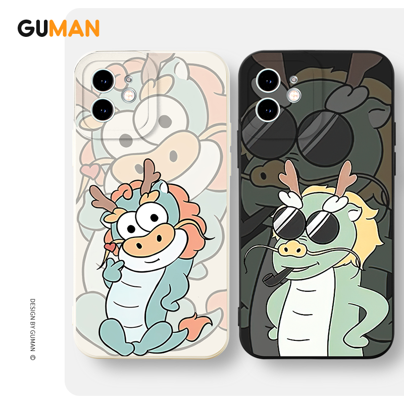 Guman เคสคู่ เคสไอโฟน คู่รัก กันกระแทกซิลิโคนนุ่มน่ารักตลก เคสโทรศัพท์ Compatible for iPhone 17 16 1