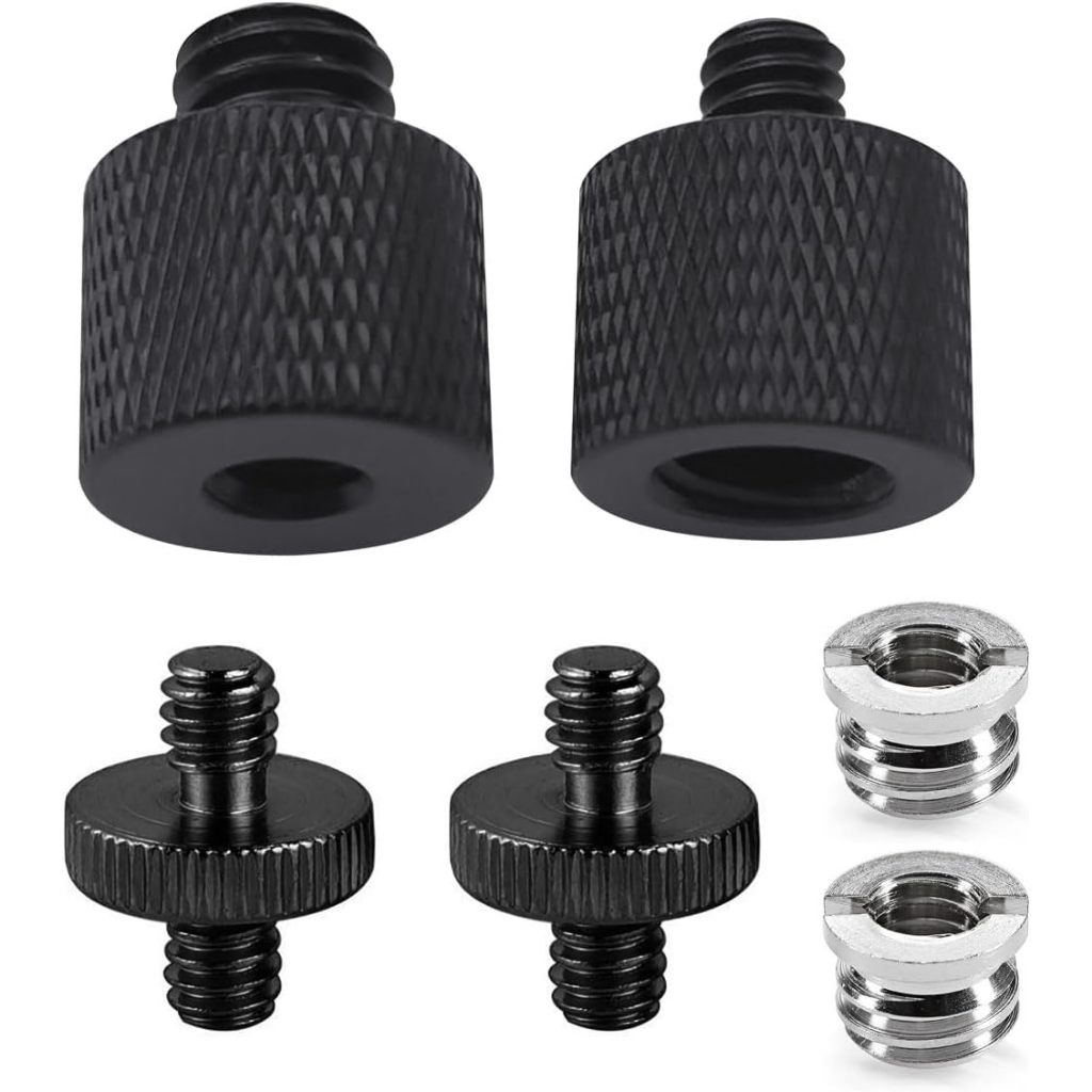 อะแดปเตอร์สกรูขาตั้งกล้อง สามขา 1/4 นิ้ว ตัวผู้ เป็น 3/8 นิ้ว ตัวเมีย สําหรับขาตั้งกล้อง 6 แพ็ค