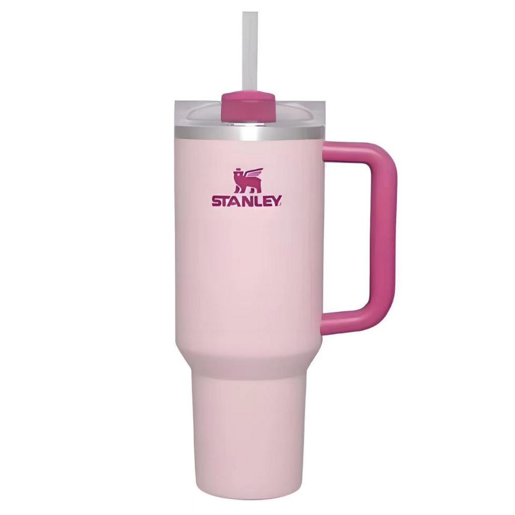 40oz 1.18L แก้วน้ําสแตนเลสพร้อมที่จับฝาปิดฟางรถแก้วกาแฟถ้วยน้ํา Thermos ของขวัญ