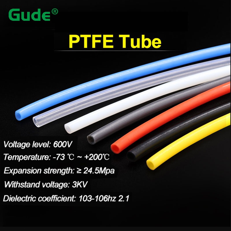 1 เมตร FEP PTFE Tube ID 1 2 2.5 3 4 มม.F46 ท่อฉนวนท่อแข็ง 600V สําหรับ 3D ชิ้นส่วนเครื่องพิมพ์ท่อ