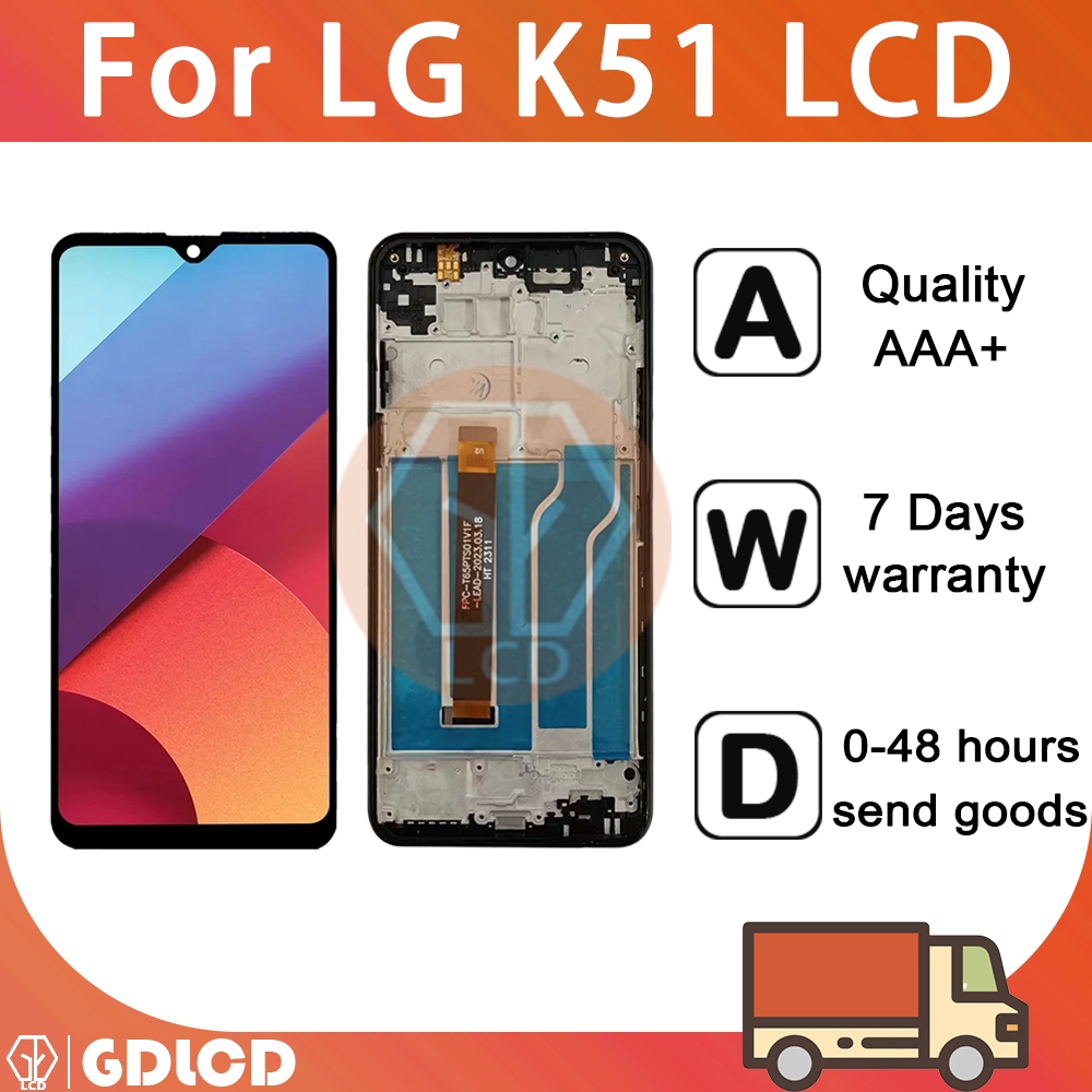 หน้าจอ Lg K51 Q51 อะไหล่หน้าจอสัมผัสดิจิทัล LCD แบบเปลี่ยน พร้อมกรอบ สําหรับ LG K51 Q51 LM-Q510N