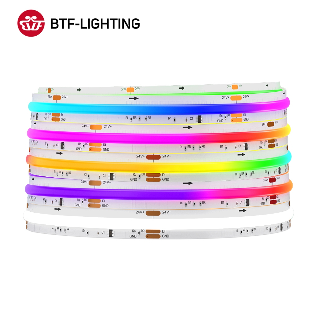 BTF-LIGHTING COB RGBW IC แถบไฟ LED 784LEDs/m 10 มม.ที ่ คล ้ ายกัน WS2814 IC แอดเดรส RA90 IP30 DC24V