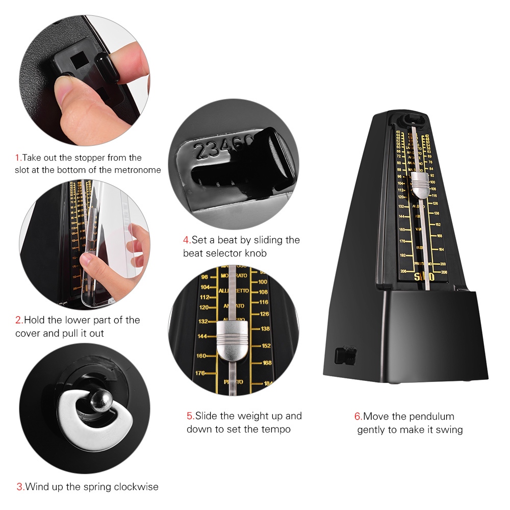 เครื่องดนตรีเมโทรโนม ABS สําหรับฝึกเล่นกีตาร์ ไวโอลิน เปียโน เบส