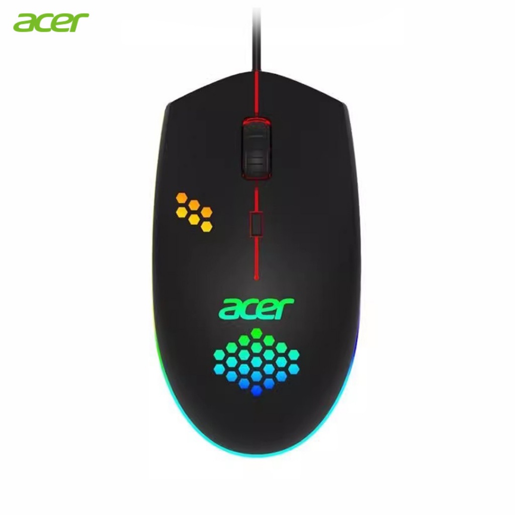 Acer เมาส์เกมมิ่งมีสาย Y910 พร้อมไฟ RGB 800 1200 1600DPI USB2.0 ออกแบบตามสรีรศาสตร์ สําหรับออฟฟิศ การเรียนรู้ การเล่นเกม