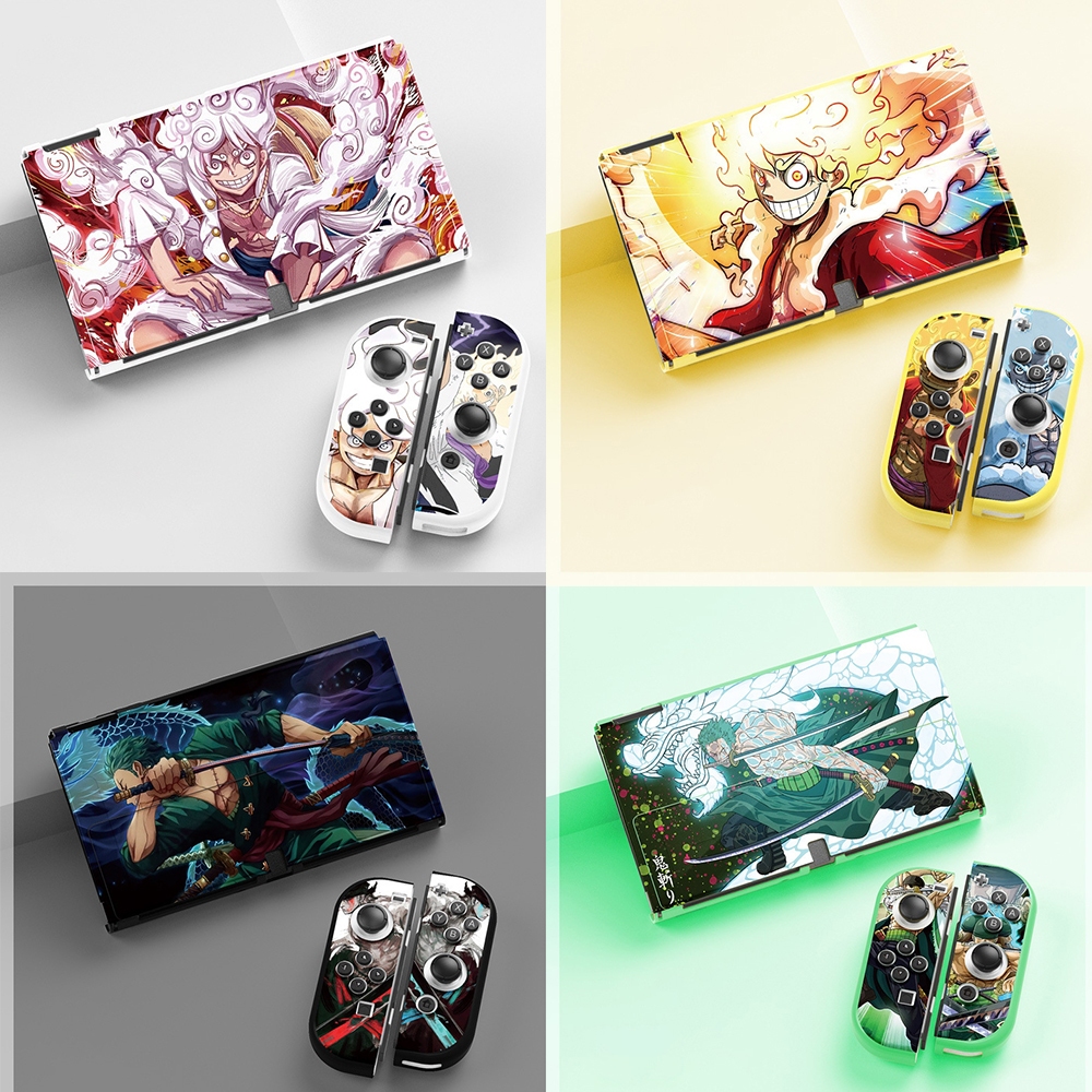 ฝาครอบสวิตช์ แบบแข็ง รูปลิง D. เคสมือถือ ลายการ์ตูนลูฟี่เกียร์ 5 Sauron กันกระแทก สําหรับ Nintendo Switch OLED Joy-Con