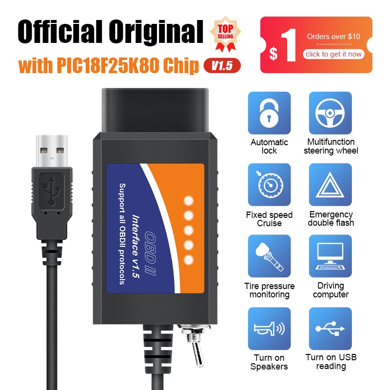 ELM327 USB for Ford Forscan OBD2 Scanner super mini elm327 Bluetooth/WIFI V1.5 Support OBDII All Pro