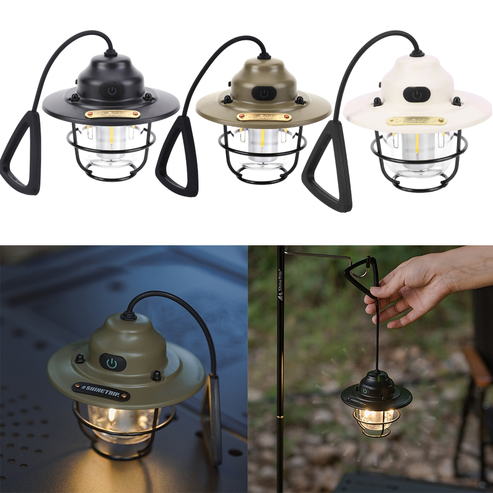 ❀sportworld❀ไฟตะเกียงแค้มปิ้งไฟแคมป์ปิ้ง ย้อนยุค 1200mAh Type-C โคมไฟ LED แบบพกพา ชาร์จไฟได้ สําหรับตั้งแคมป์ เดินป่า