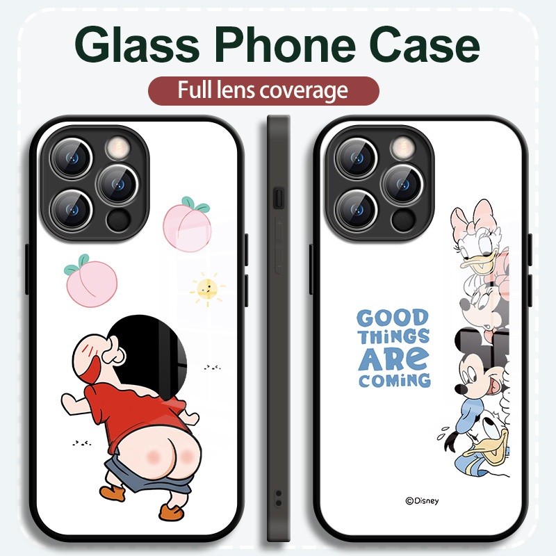 เคส Iphone Glass รูปแบบการ์ตูนน่ารักสำหรับ Apple 15 promax Protection Case เคส iPhone14 Plus 13 ขายร้อน 11Pro Case 12 ความคิดสร้างสรรค์ XR Anti Fall Mini Pack 8P / XS กรณีโทรศัพท์สำหรับผู้ชายและผู้หญิง
