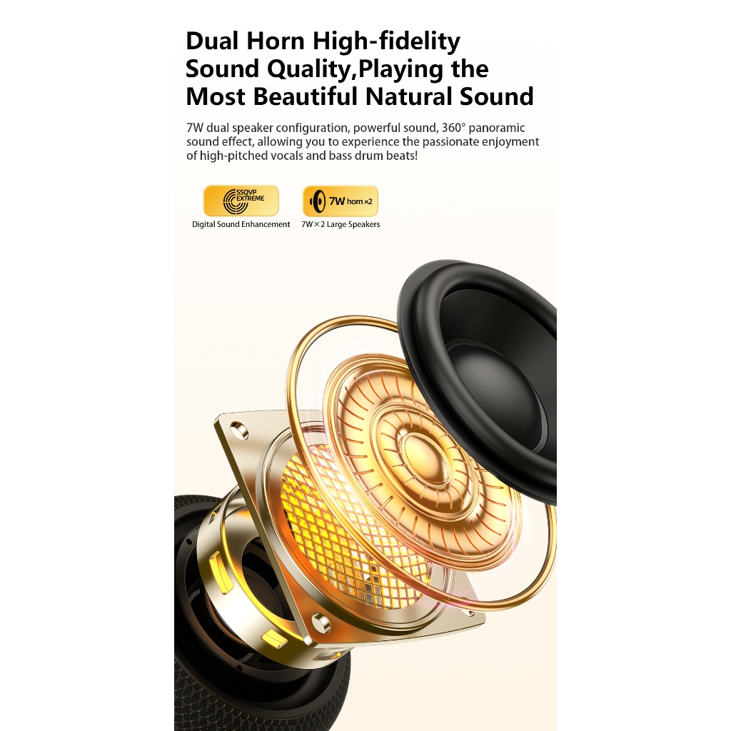 Awei KA8 ลําโพง Bluetooth 5.3 ลำโพงซับวูฟเฟอร์ Speaker 14W เบสคู่ ชัดเจน - รูปที่ 2