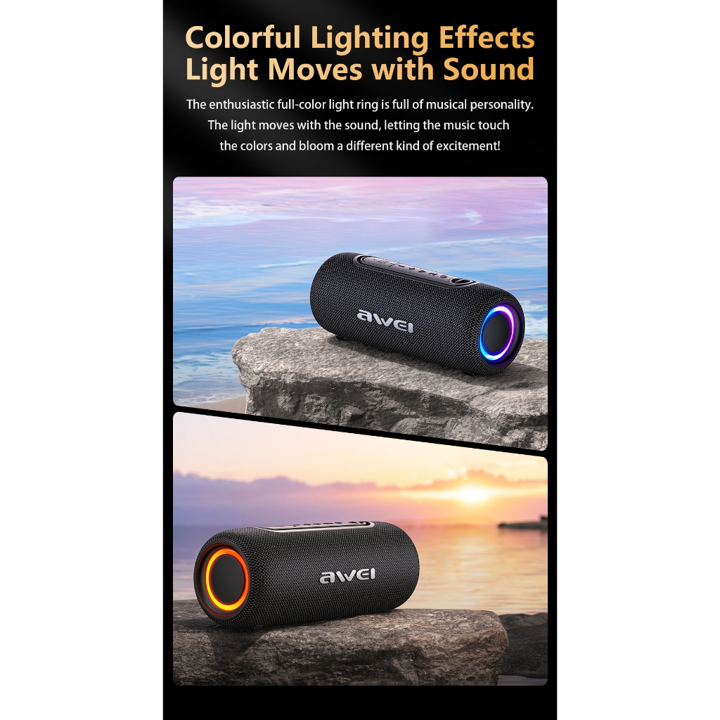Awei KA8 ลําโพง Bluetooth 5.3 ลำโพงซับวูฟเฟอร์ Speaker 14W เบสคู่ ชัดเจน - รูปที่ 3