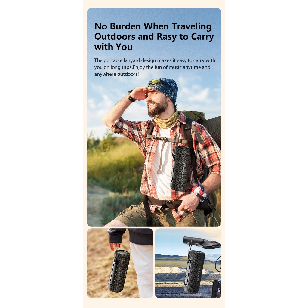 Awei KA8 ลําโพง Bluetooth 5.3 ลำโพงซับวูฟเฟอร์ Speaker 14W เบสคู่ ชัดเจน - รูปที่ 6