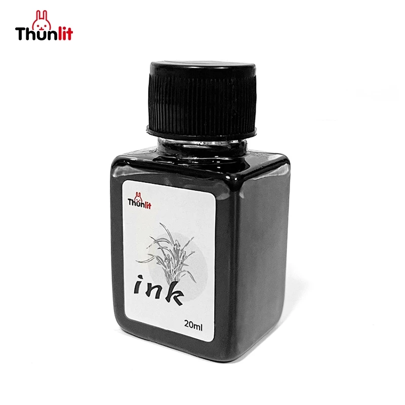 Thunlit หมึกเติมปากกาหมึกซึม สีดำ 20ml เขียนลื่น ไม่มีหมึกติด ซื้อ 1 แถม 1 ขายส่งอุปกรณ์การเรียน