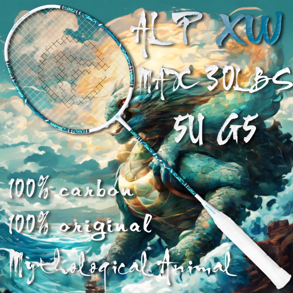 ALP XW 6U Super Light 100% ไม้แบดมินตันคาร์บอนไฟเบอร์พร้อม String Myth Series Original Design Professional Racquet Ultralight สำหรับผู้เริ่มต้น unisex ALPSPORT Raket