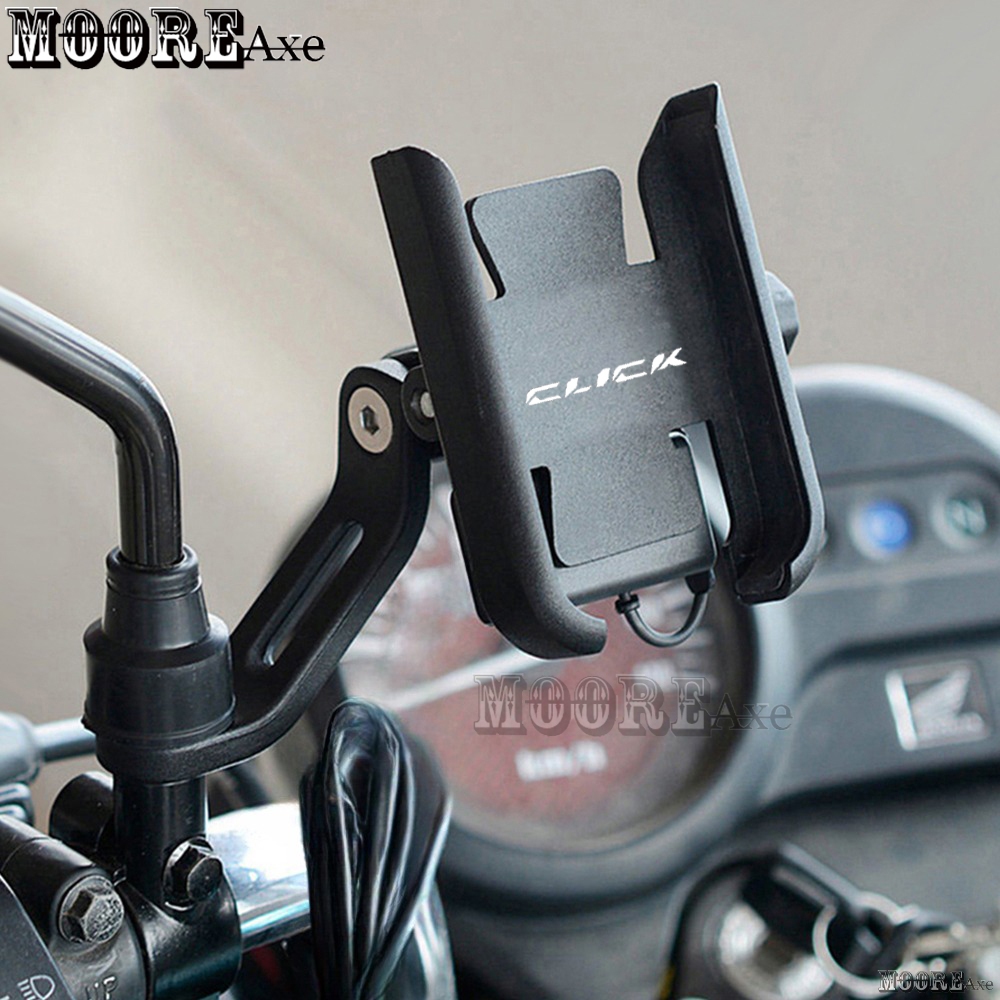 ร้อน!!! Mooreaxe อุปกรณ์เสริมรถจักรยานยนต์สําหรับ Honda CLICK 125i 150i V1 V2 V3 V4 160 2023 2024 กระจกโทรศัพท์มือถือวงเล็บ GPS navigation Bracket ผู้ถือ SJZJ T1