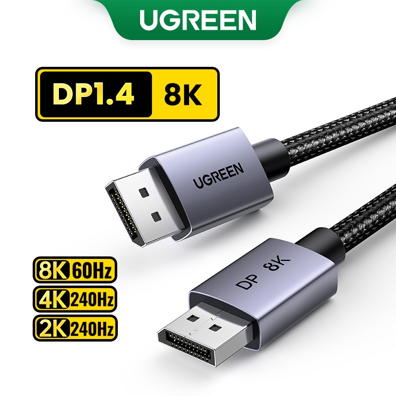 Ugreen สายเคเบิลหน้าจอ 1.4 8K 60Hz 4K 240Hz ความเร็วสูง 80Gbps รองรับ HDR สําหรับกล้อง TV PC แล็ปท็อ