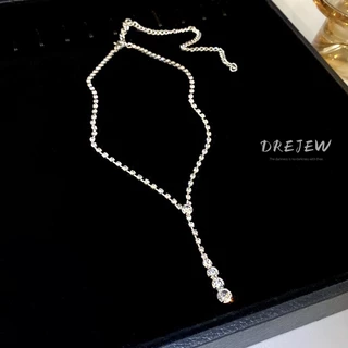 DREJEW สร้อยคอโซ่ จี้ทรงเรขาคณิต ประดับเพชร ไฮเอนด์ หรูหรา สําหรับผู้หญิง