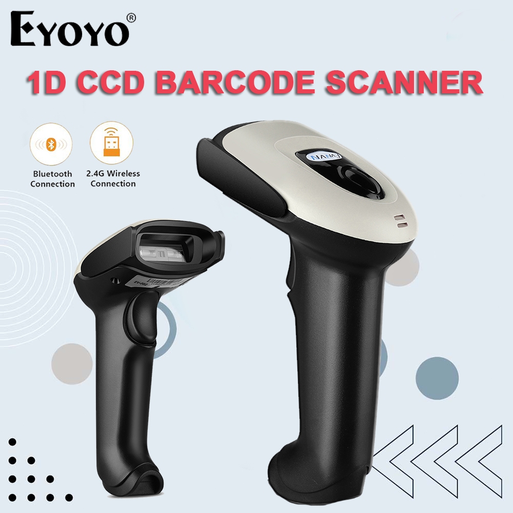 Eyoyo เครื่องสแกนบาร์โค้ดบลูทูธ 1D 2D Bar Code Scanner QR Code Reader พร้อมขาตั้งปรับได้ Evnvn เครื่