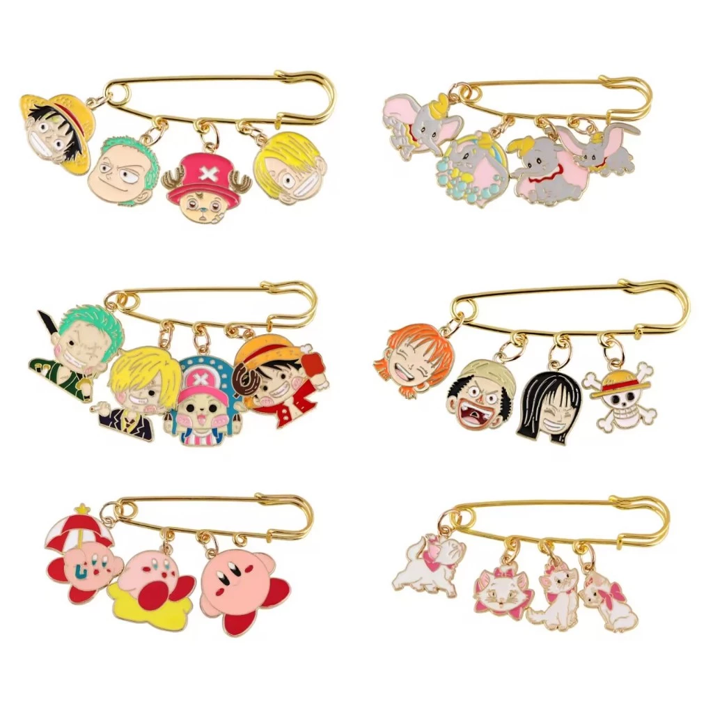 เครื่องประดับ เข็มกลัด รูปการ์ตูนอนิเมะ One Piece แบบสร้างสรรค์ เหมาะกับของขวัญ สําหรับติดปกเสื้อเป้สะพายหลัง