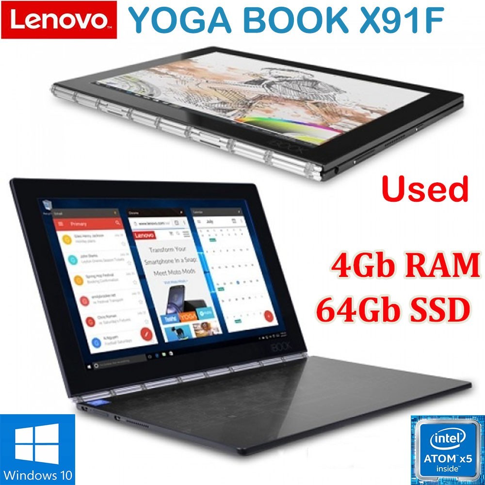 2in1 แท็บเล็ต Lenovo YogaBook X91F 10.1 FHD Touch IPS 2in1 Intel Atom x5 Z8550 1.44GHz 64GB SSD WiFi