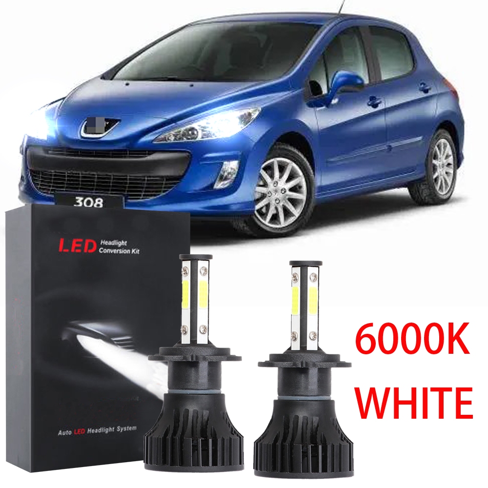 สําหรับ Peugeot 308 T7 2007-2013 2PCS สีขาว 12-32V 6000K H7 LED ไฟหน้าเปลี่ยนหลอดไฟชุด CHEN NGY CG