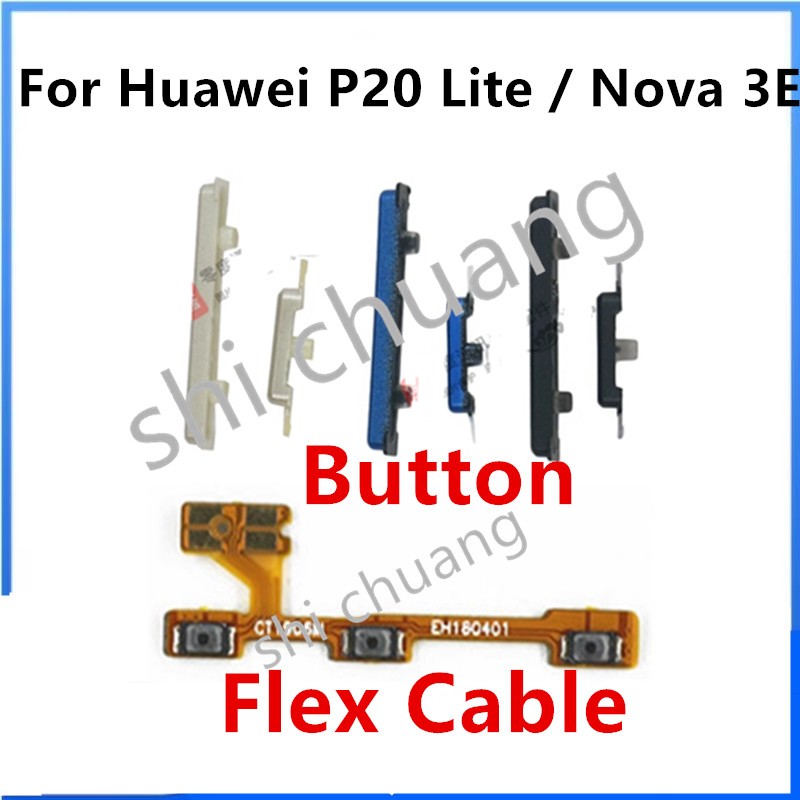 ปุ่มปรับระดับเสียง ปุ่มเปิดปิด สายเคเบิลอ่อน สําหรับ Huawei P20 Lite / Nova 3E อะไหล่เปลี่ยนสายเคเบิล