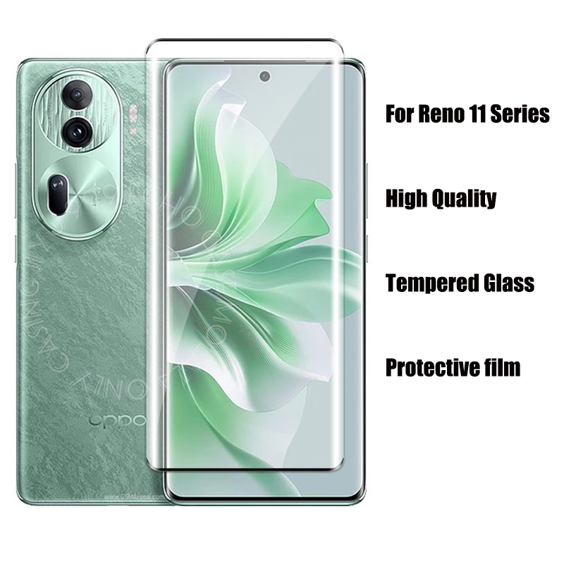Oppo Reno 11 5G /11 Pro เต็มรูปแบบ หน้าจอโค้ง กระจกนิรภัย HD ใส ป้องกันรอยขีดข่วน ฟิล์มกระจก