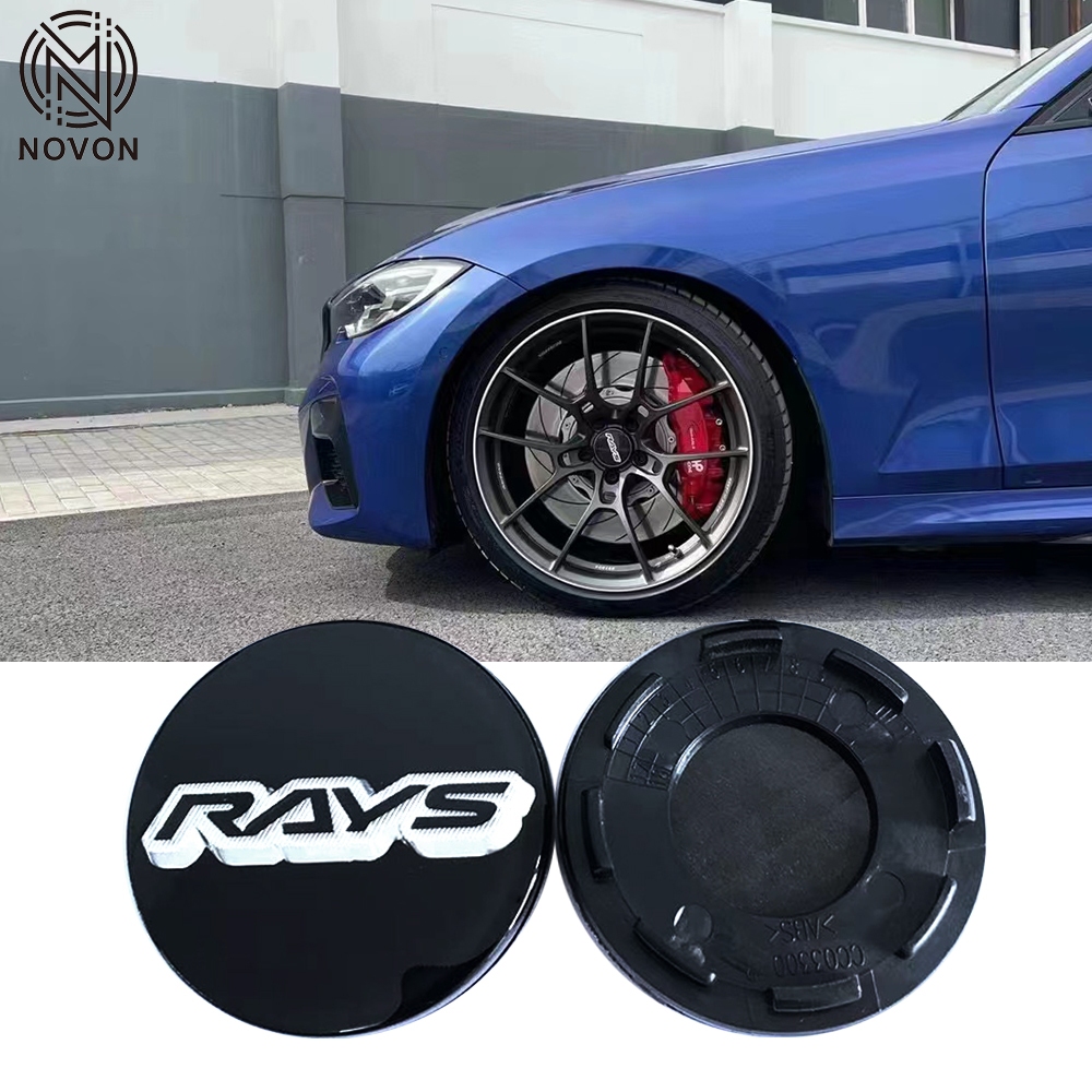 1pc 66 มม.ล้อสีดําสําหรับ RAYS โลโก้ล้อขอบ Hub Caps ฝุ่น-Proof Cover Fit สําหรับ G025 G16 57G GT090