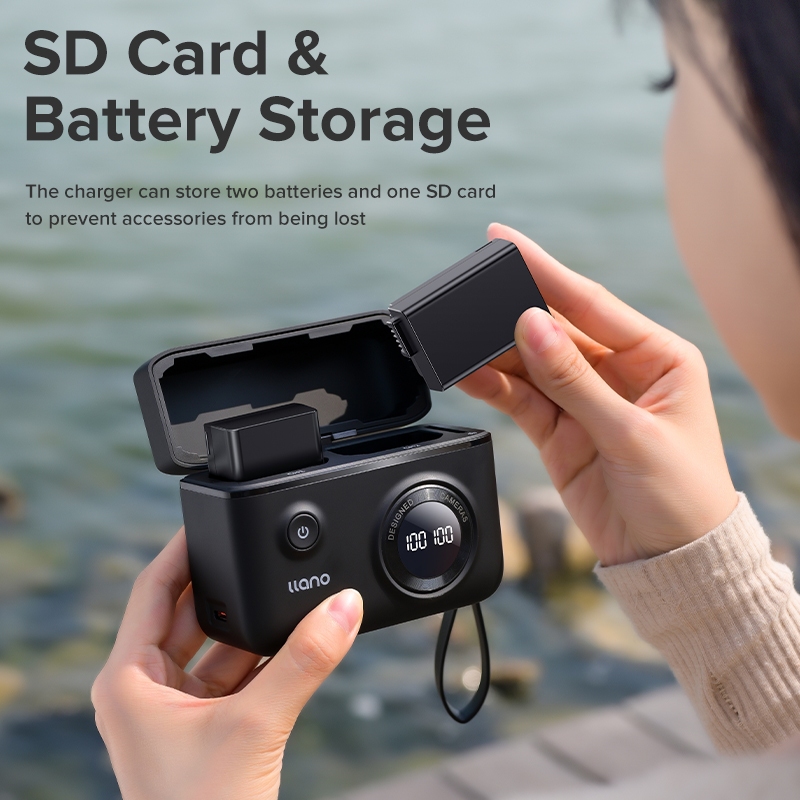 Llano EN-EL25 ที่ชาร์จกล้องดิจิทัล ช่องคู่ พร้อมฟังก์ชั่นจัดเก็บการ์ด SD สําหรับ Nikon Z30 Z50 ZFC