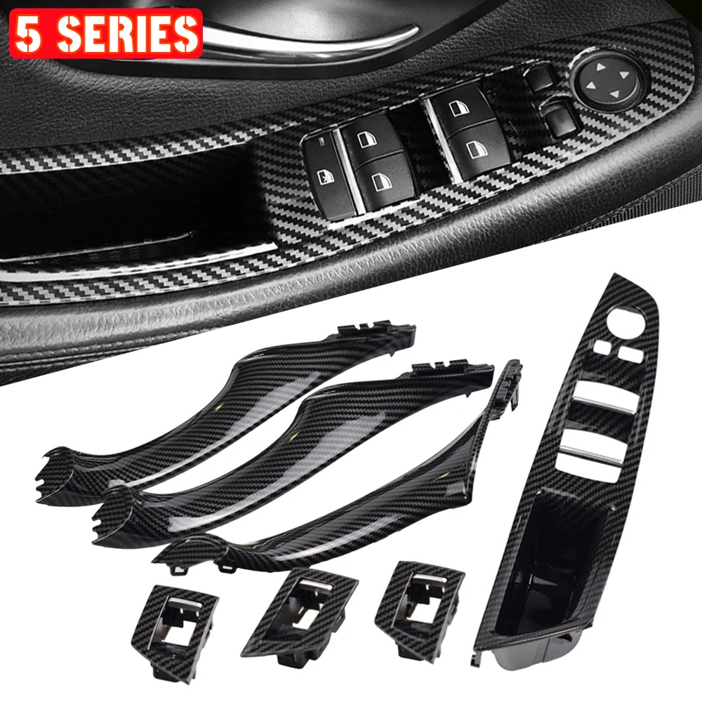 มือจับประตูคาร์บอนไฟเบอร์ RHD LHD สําหรับ BMW 5 Series F10 F11 520d 525d 530d 535i