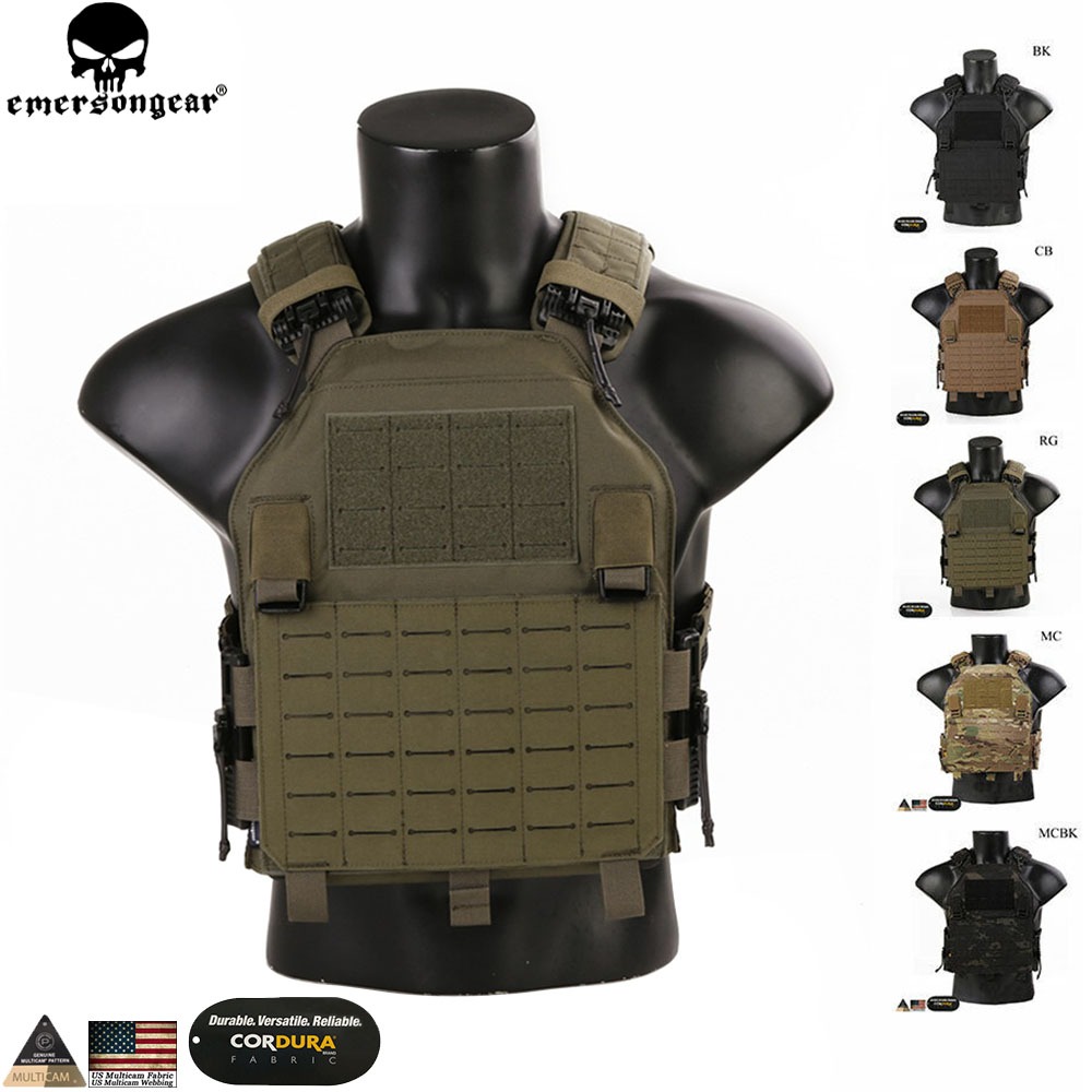 Emersongear น้ําหนักเบา Quick Release LAVC ASSAULT PLate Carrier Vest ยุทธวิธีตัดเลเซอร์ MOLLE เสื้อกั๊กป้องกัน