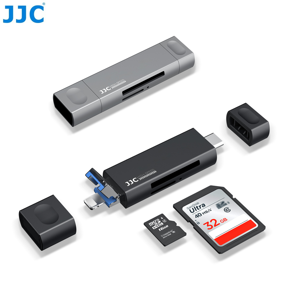 JJC เครื่องอ่านการ์ดโทรศัพท์มือถือ Type-C USB 3.0 สําหรับการ์ด SD Micro SD TF Android OTG ความเร็วสูง ถ่ายโอนข้อมูล ไปยังสมาร์ทโฟน แท็บเล็ต คอมพิวเตอร์