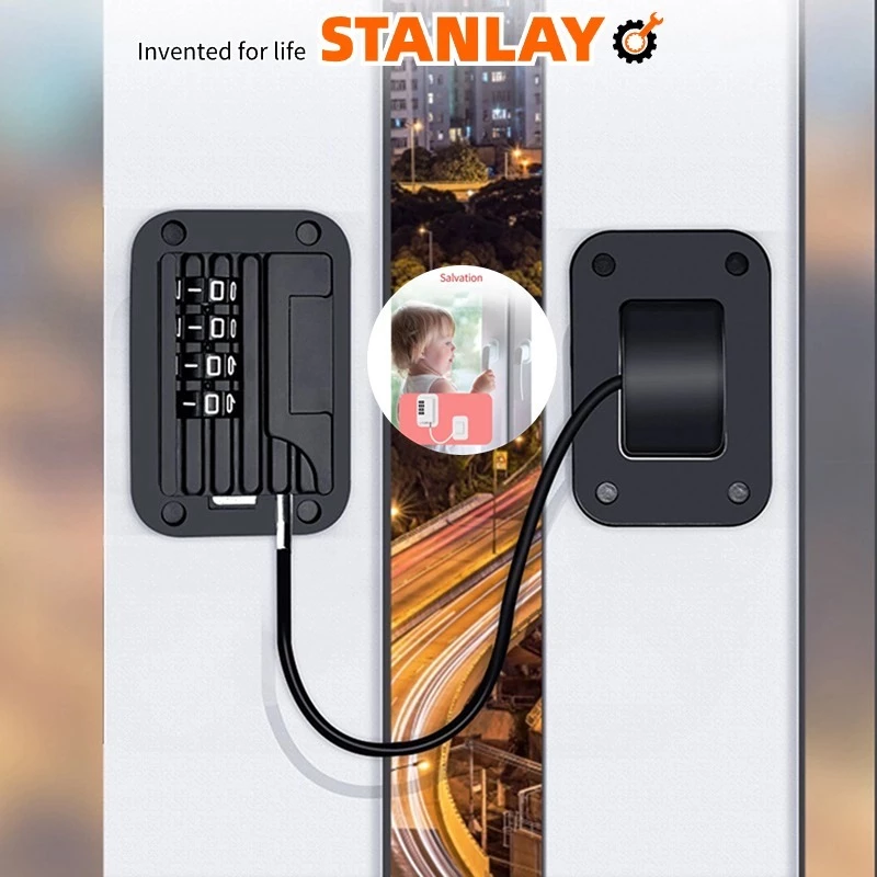 STANLAY ล็อคประตูตู้เย็น ที่ล็อคตู้ อุปกรณ์ล็อคประตูตู้เย็นแบบใส่รหัสผ่านเพื่อความปลอดภัยเด็ก