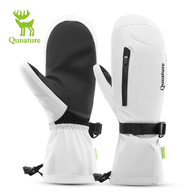 ROCKBROS Quature ถุงมือสกีความร้อนกันน้ํา Windproof ขนแกะถุงมือหิมะหน้าจอสัมผัส Anti-Slip Palm สําหร