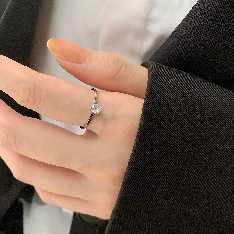 แหวนเหล็กไทเทเนียม แฟชั่นเรียบง่าย สไตล์เกาหลี สําหรับผู้ชาย และผู้หญิง - รูปที่ 4