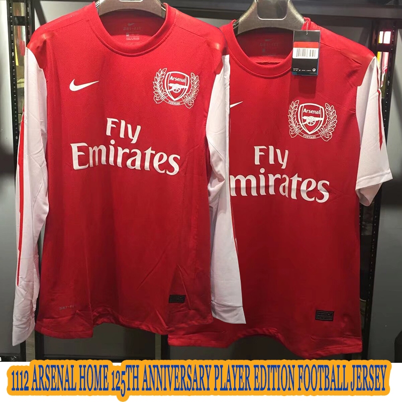 เสื้อกีฬาแขนสั้น ลายทีมชาติฟุตบอล Arsenal Home 125th Anniversary Player Edition 11-12 ไซซ์ S-2XL