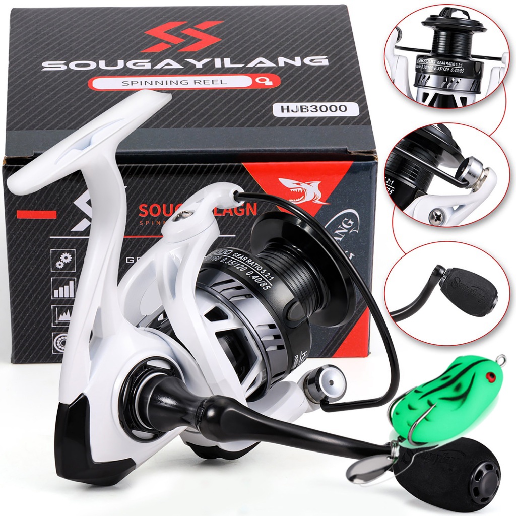 Sougayilang รอกหมุนตกปลา 2000 3000 อัตราทดเกียร์ 5.2:1 11+1 สําหรับตกปลาน้ําเค็ม กลางแจ้ง