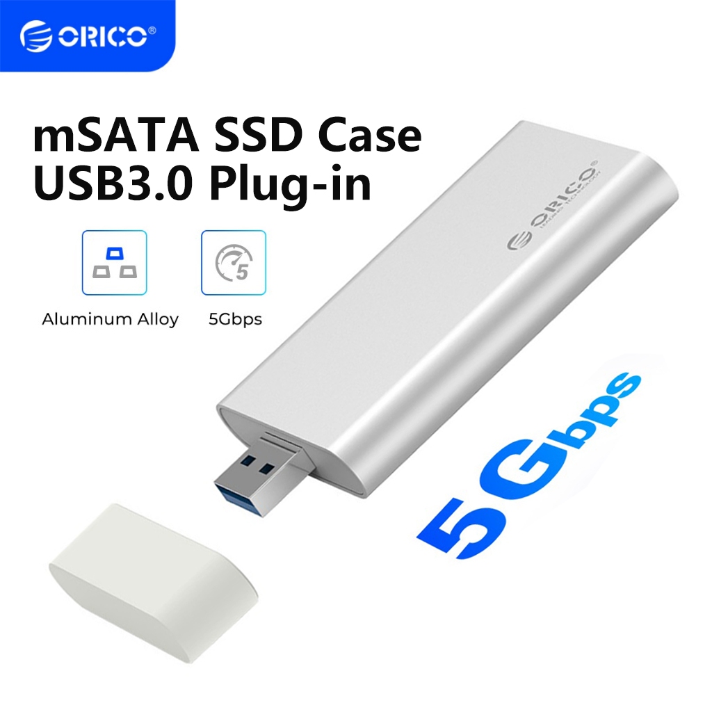 Orico mSATA SSD Enclosure USB3.0 Plug-in Port อลูมิเนียมกรณีมินิอะแดปเตอร์สําหรับแบบพกพาภายนอกแบบพกพา solid state drive (MSG-U3)