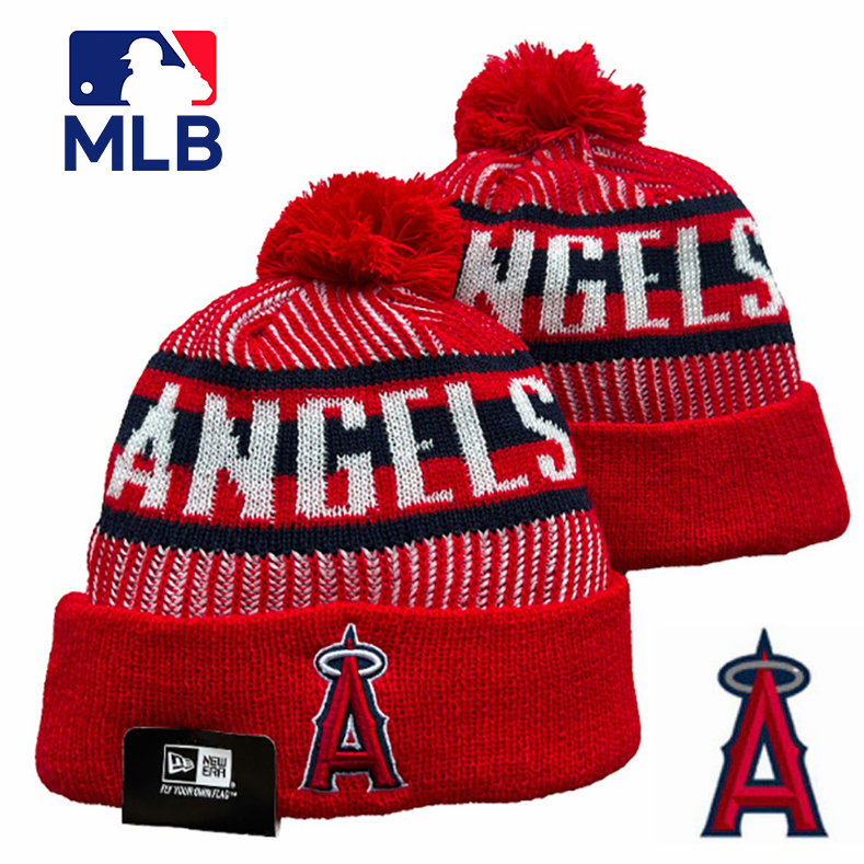 หมวกบีนนี่ ผ้าถัก ให้ความอบอุ่น ปักลายทีม MLB Los Angels Angels Gorro เหมาะกับฤดูหนาว สําหรับผู้ชาย และผู้หญิง