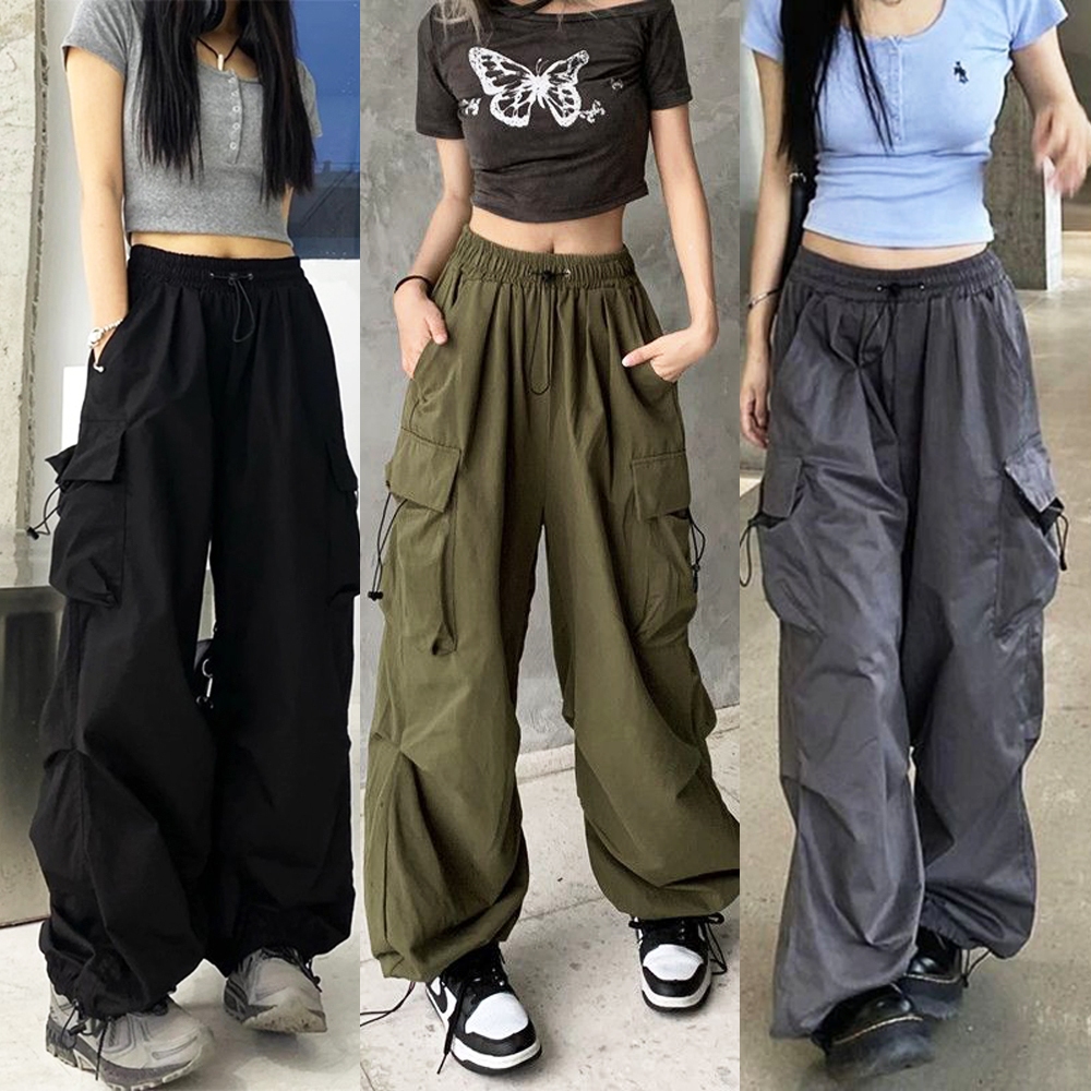 Luna shop 🍀พร้อมส่งจากกทม มาถึงใน 3-5 วัน💫กางเกง y2k🍥กางเกงหลวมสบายขากว้างแฟชั่นสไตล์เกาหลีผู้หญิง