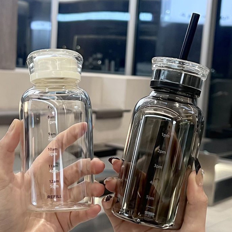 [ขายร้อน] 400/560 Ml ถ้วยแก้วใสพร้อมฝาปิดและฟางถ้วยชาถ้วยแว่นตาแก้วเบียร์โปร่งใสถ้วยกาแฟ Sippy ถ้วยนม