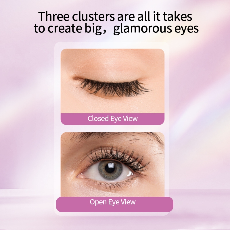 Mlen Diary สไตล์ยุโรปและอเมริกา ขนตาปลอม,เทอร์เรียขยาย 7-8 มม,สไตล์ 12-14-16mm หนาและยาว,D โยก,3 กระจุกติดตาข้างหนึ่ง,ขนตาปลอมที่สามารถนำกลับมาใช้ใหม่ได้ - รูปที่ 5