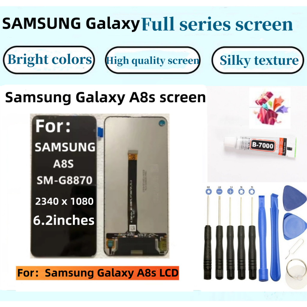 หน้าจอ Samsung ใหม่เอี่ยมเหมาะสําหรับ Galaxy A8s จอแสดงผล LCD A8s SM-G8870