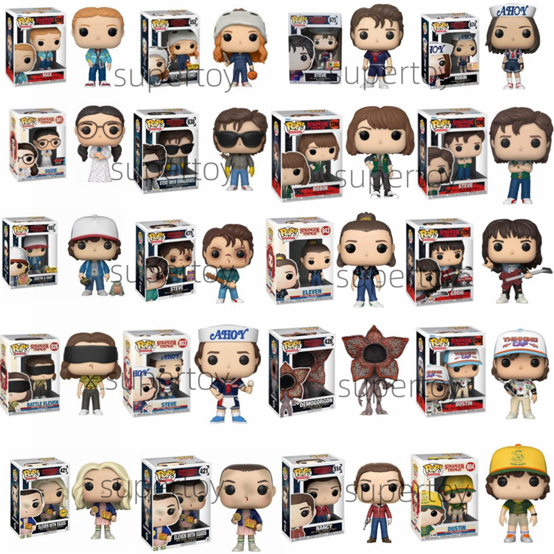 ຮູບປັ້ນ Funko Pop Stranger Things: Dustin / Steve / Eleven / Demogorgon / Brenner / Nancy / Robin / Suzie (ສູງປະມານ 10 ຊມ.)