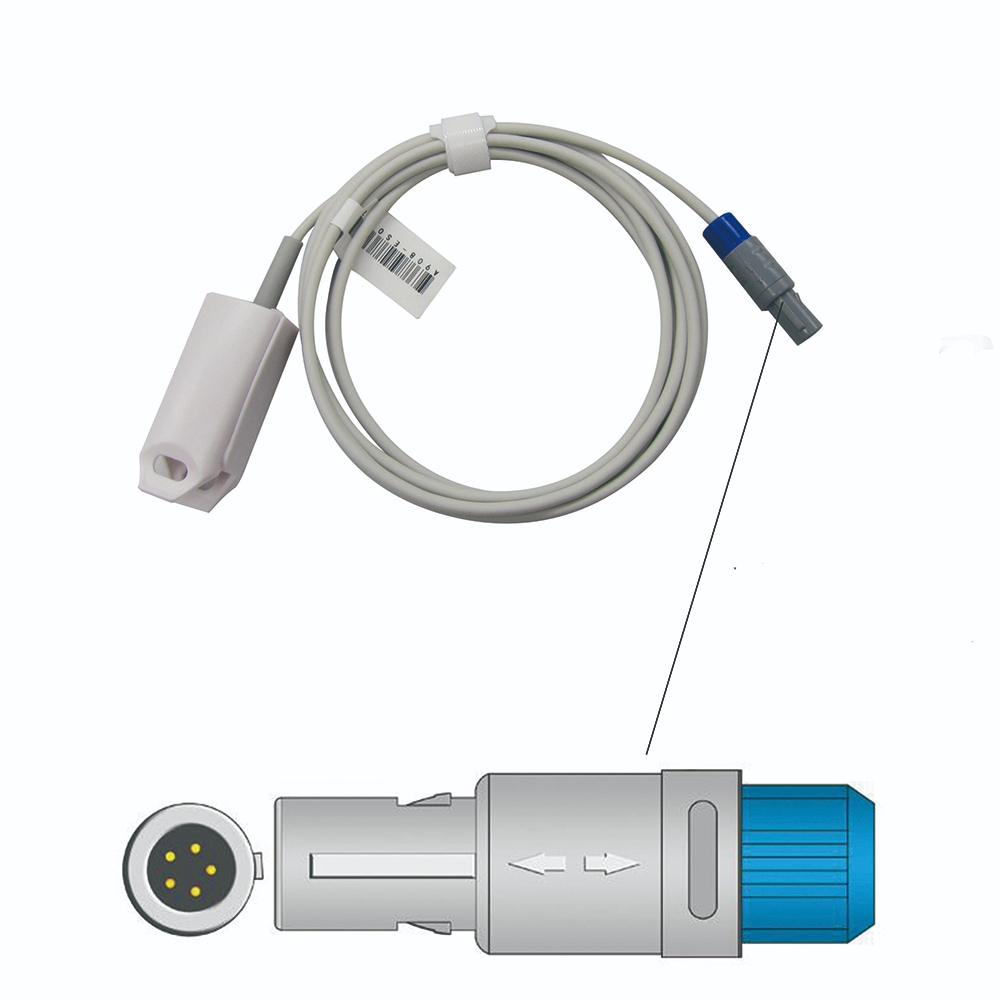 ใช้งานร่วมกับ Biocare BIOLIGHT Digital 5 Pin, SPO2 Sensor Oxygen Saturation Probe, สะดวกปฏิบัติใช้งานง่ายความแม่นยําสูง SPO2 Probe, สําหรับบ้านโรงพยาบาลบาร์ออกซิเจน