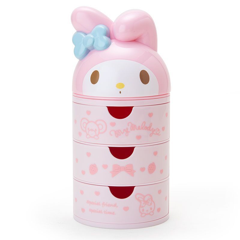 กล่องลิ้นชักพลาสติก PVC ขนาดเล็ก ลายการ์ตูน Hello Kitty Pompompurin My Melody น่ารัก สําหรับใส่เครื่องประดับ
