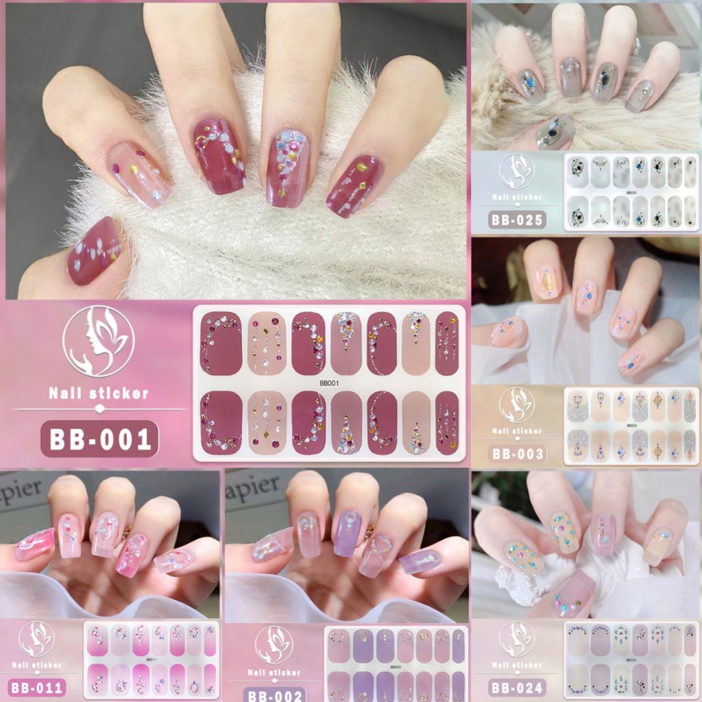 【พร้อมส่ง】BB สติกเกอร์อัญมณี ไข่มุก เพชร ไล่โทนสี 3D กันน้ํา ปลอดสารพิษ สําหรับตกแต่งเล็บ 14 ชิ้น