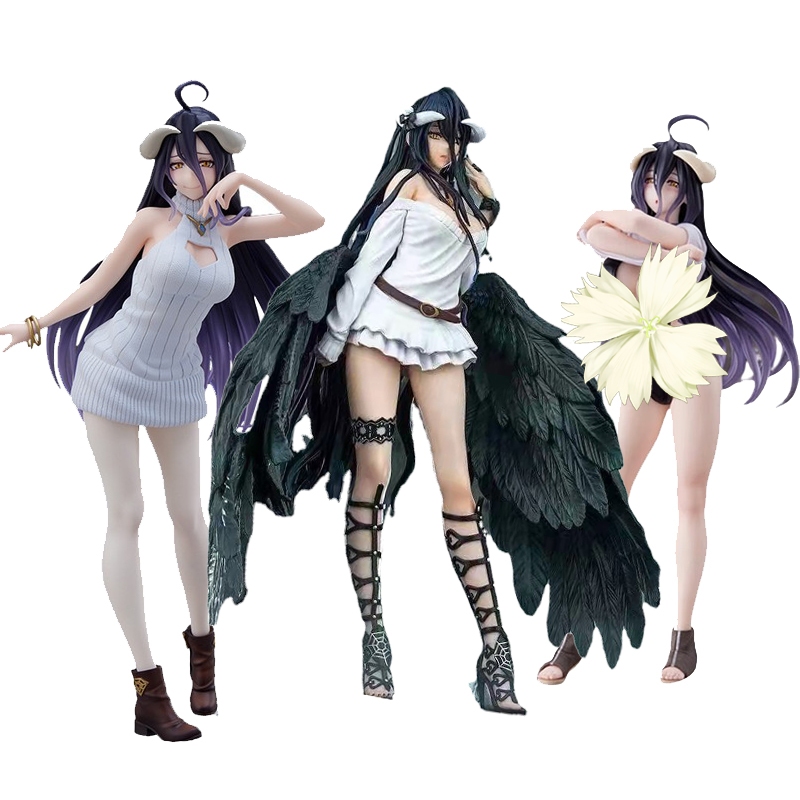 โมเดลฟิกเกอร์ PVC อนิเมะ Overlord Albedo Knit Ver ขนาด 22 ซม. ของเล่นสําหรับเด็ก